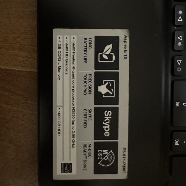 Ноутбук Acer aspire e5-511