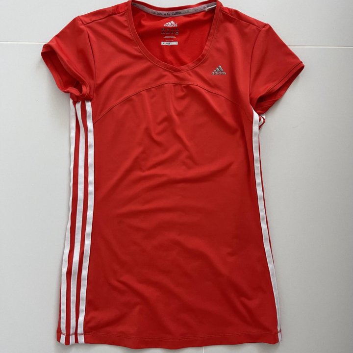 40 42 Adidas футболка женская красная спортивная