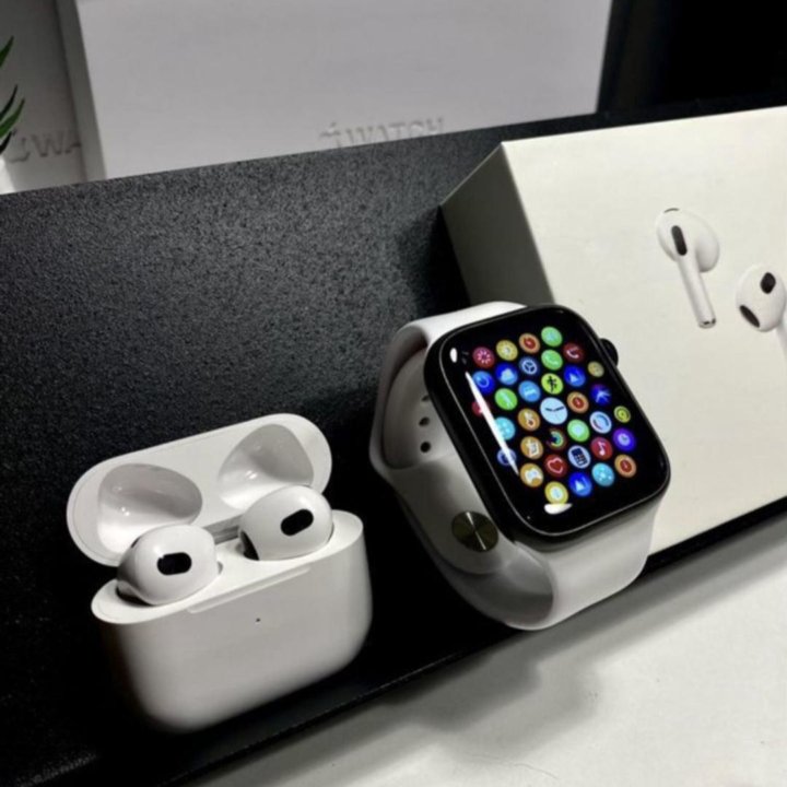 Комплект Apple Watch 9 и AirPods 3 (новый)