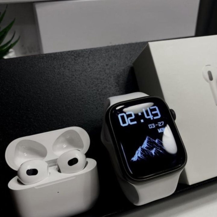 Комплект Apple Watch 9 и AirPods 3 (новый)