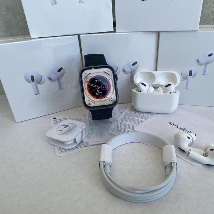 Комплект Apple Watch 9 и AirPods Pro (новый)