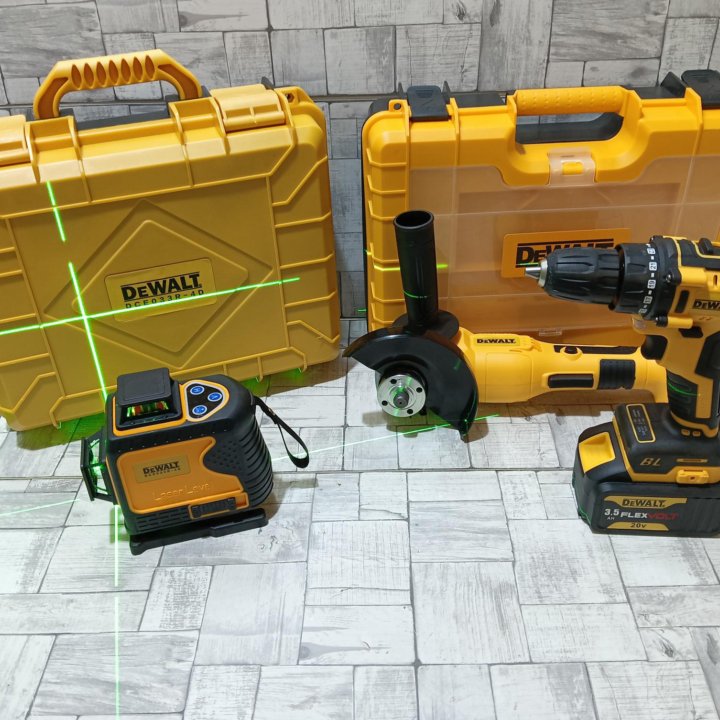 Набор 2 в 1 + нивелир 4 dewalt