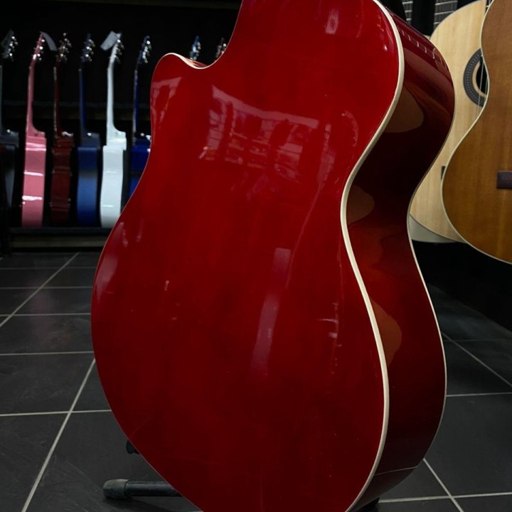 Акустическая гитара Красная Новая глянец