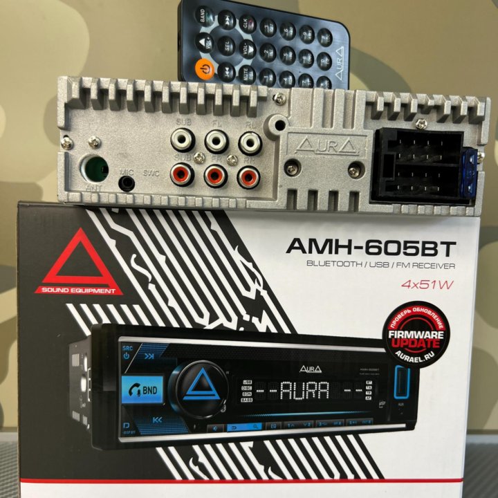 Магнитола Aura AMH-605BT съемная панель, 4х51 Вт