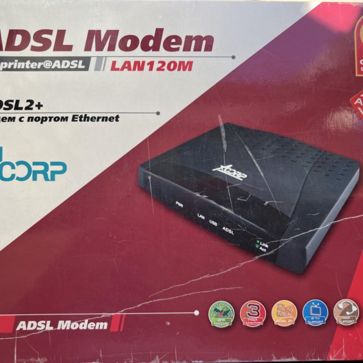 Adsl Модем Роутер на 1 пк Acorp Sprinter LAN120