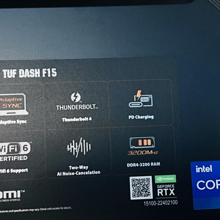 Asus TUF 15.6 IPS 144Hz i5-11300H RTX 3060