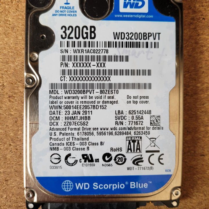 Жёсткий диск hdd 2.5 320gb