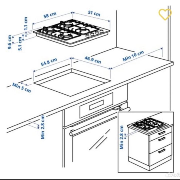 Газовая варочная панель IKEA СМОКОКА