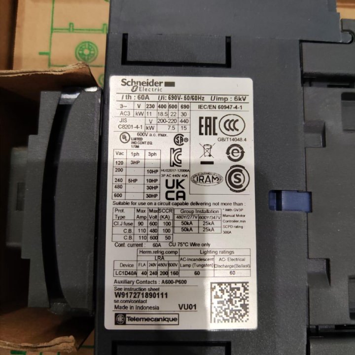 Контактор 40А Schneider Electric LC1D40AV7