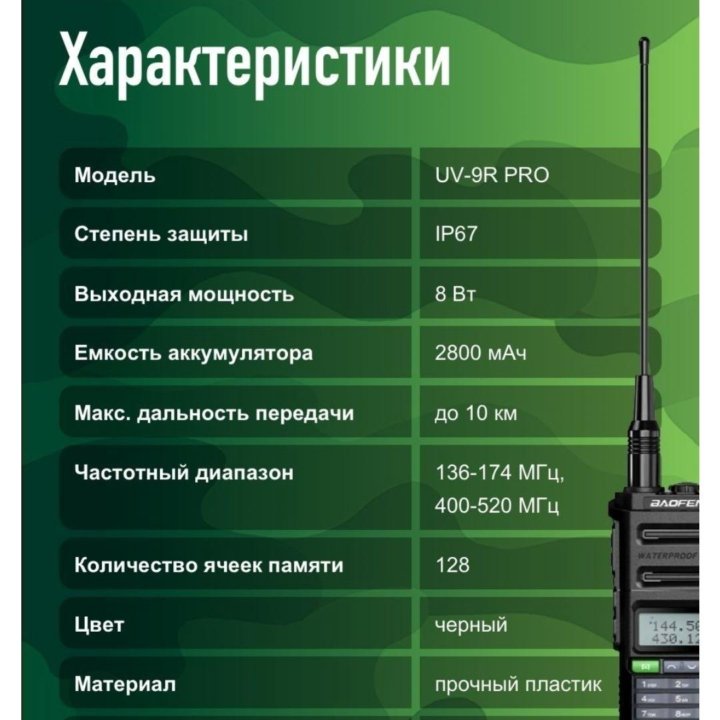 Рация Baofeng UV-9R Pro