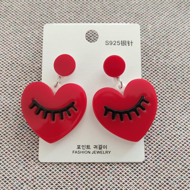 Серьги сердечки
