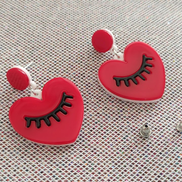 Серьги сердечки
