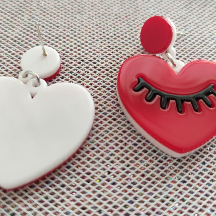 Серьги сердечки