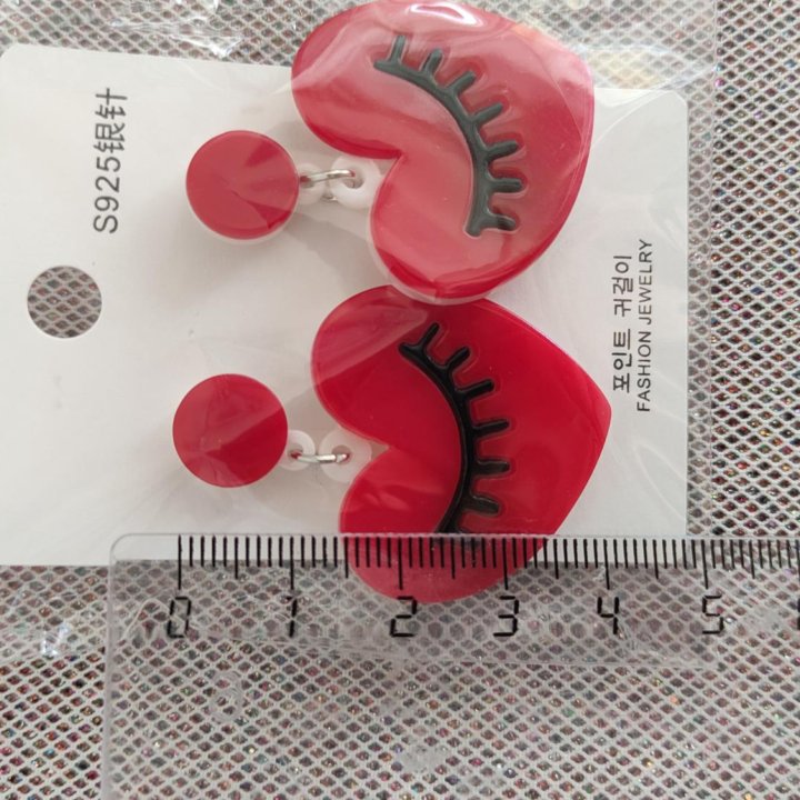 Серьги сердечки