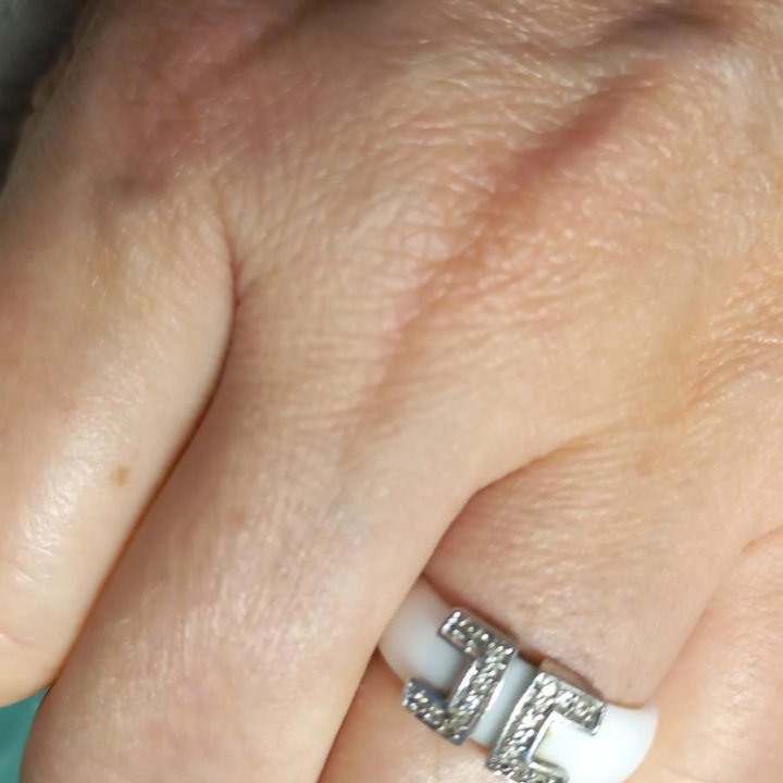 Кольцо керамика,серебро