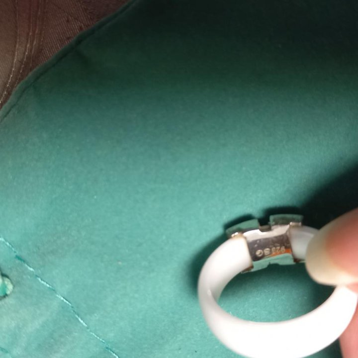 Кольцо керамика,серебро