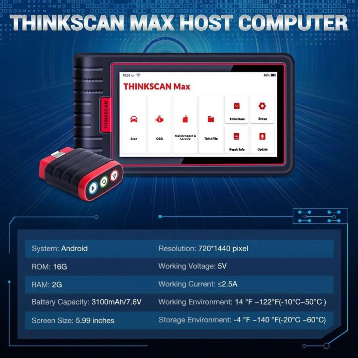 Диагностический Сканер Thinkcar Thinkscan Max OBD2