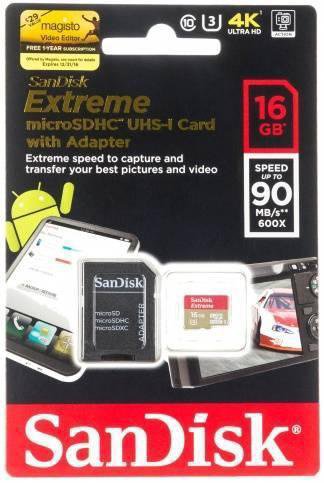 Карта памяти MicroSDHC SanDisk Extreme 16Gb