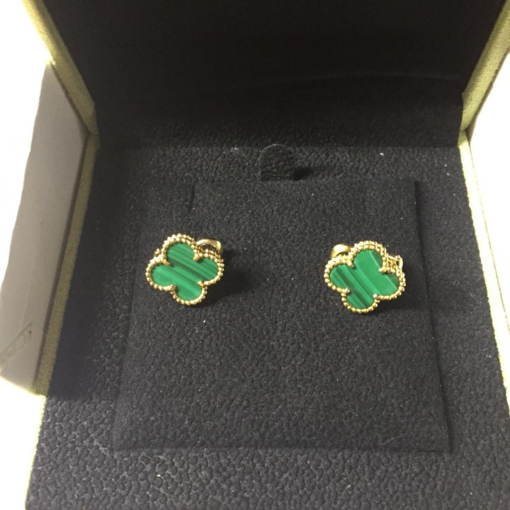 Золотые серьги Van cleef