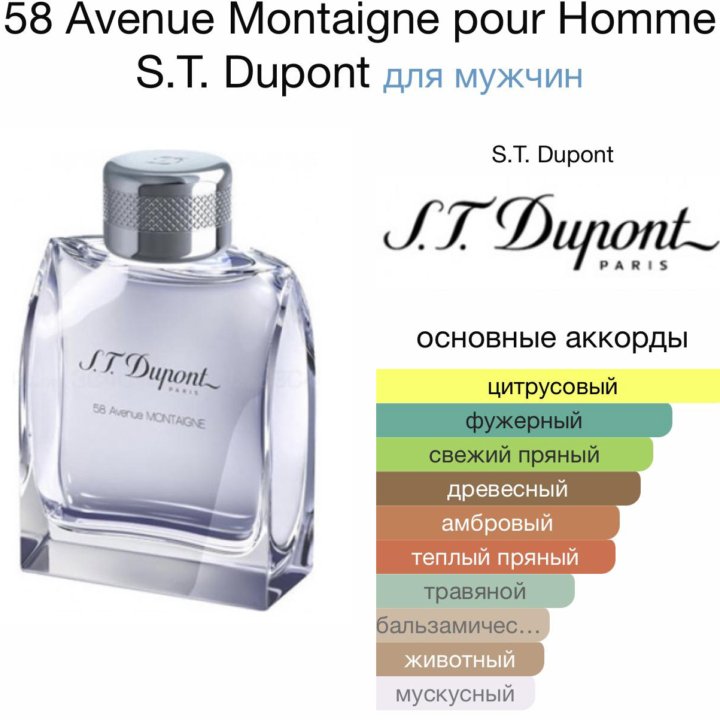 Мужские духи 58 Avenue Montaigne S.T. Dupont 5 мл