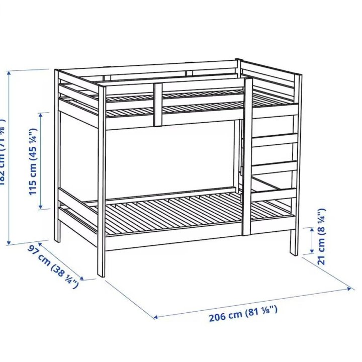 Двухъярусная кровать Мидал Икеа Оригинал