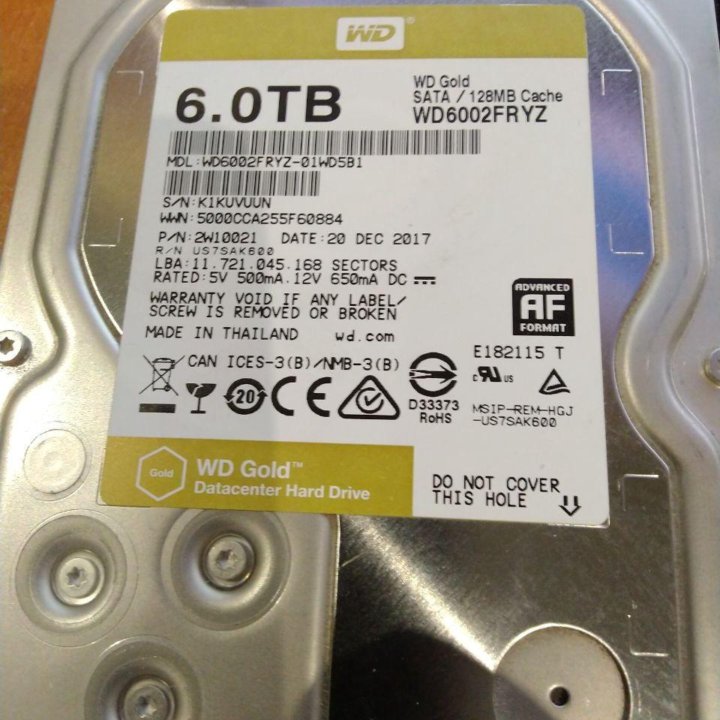 Жесткий диск Western Digital WD Gold 6 тб WD6003FR