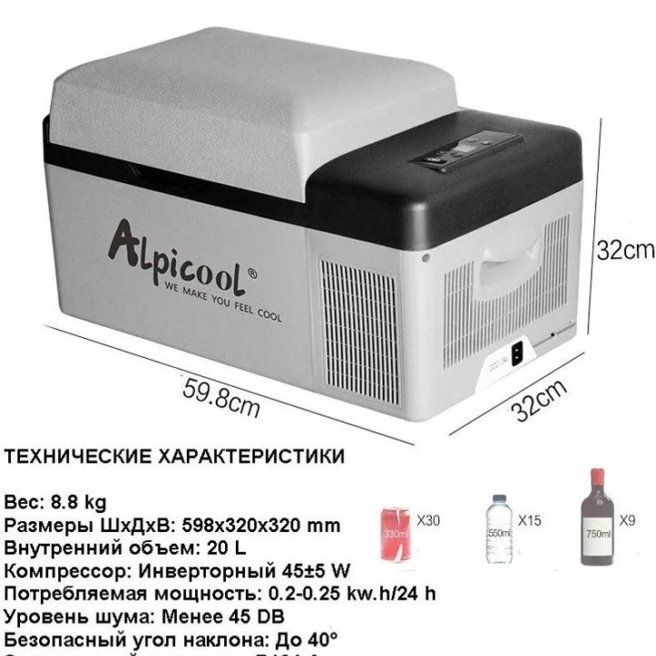 Автохолодильник alpicool 20л туристический