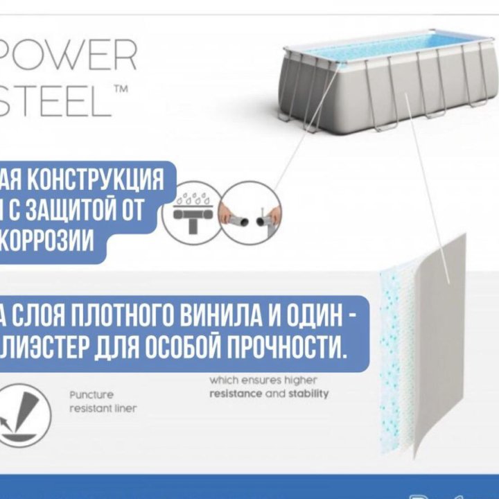 Каркасный бассейн Power Steel 488х244х122см