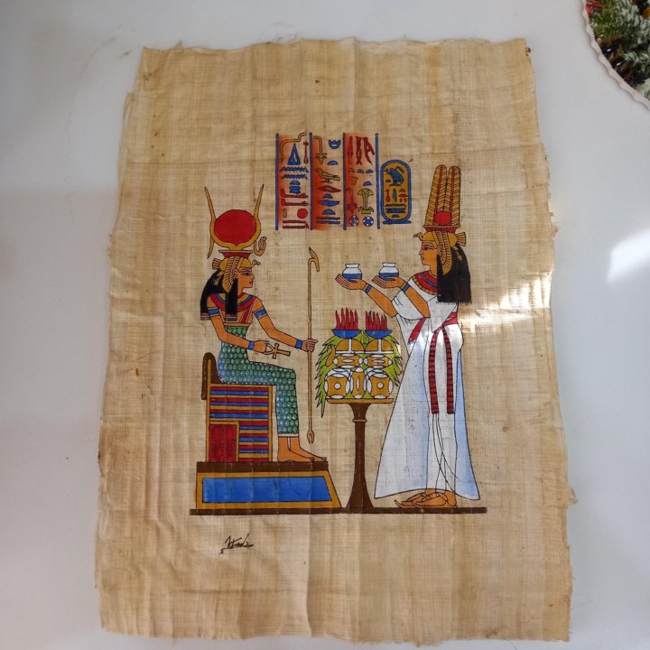 Египетская картина на папирусе