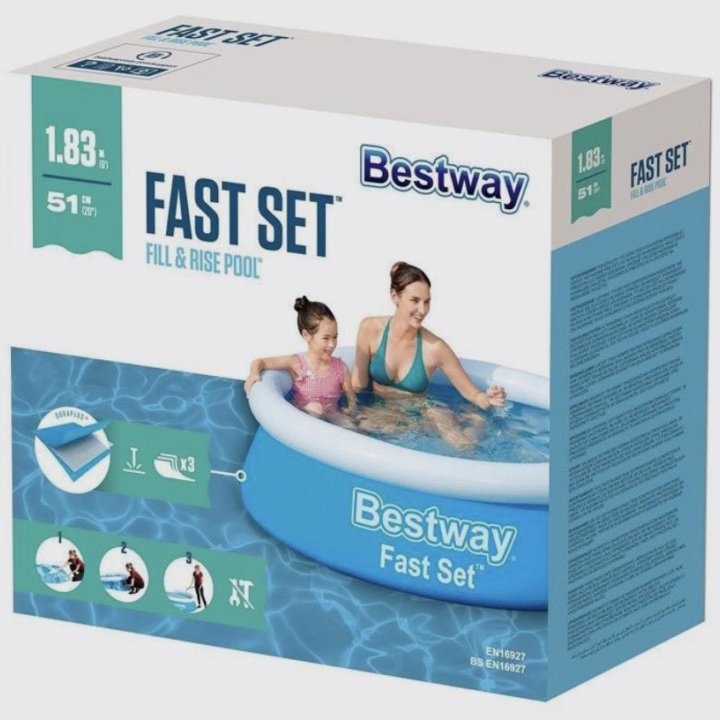 Надувной бассейн Bestway 183х51см, 940л