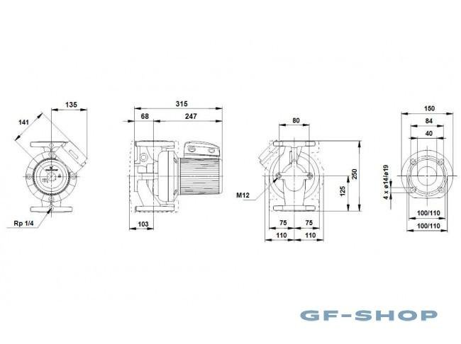 Насос циркуляционный Grundfos UPS40-60/2 F