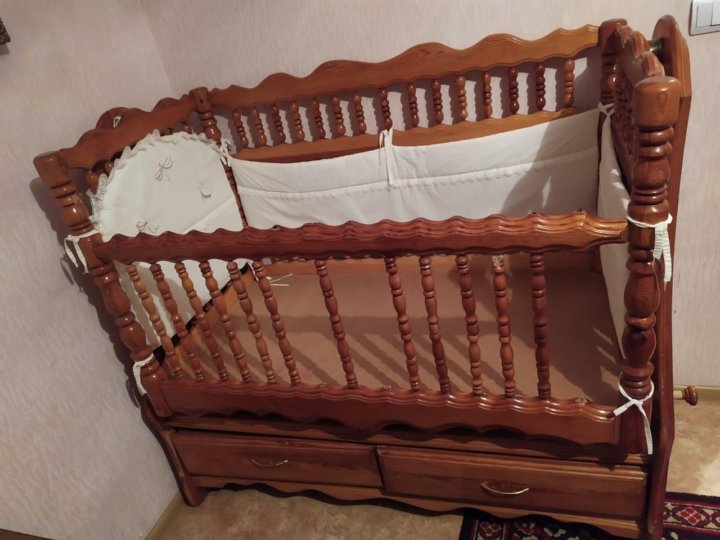 Детская кроватка-трансформер Антел Ульяна-6 Жираф, поперечный маятник