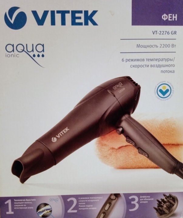 Как разобрать фен vitek aqua ionic 2200w