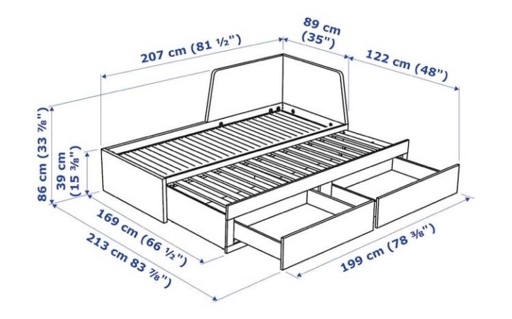 Кровать икеа флекке размеры