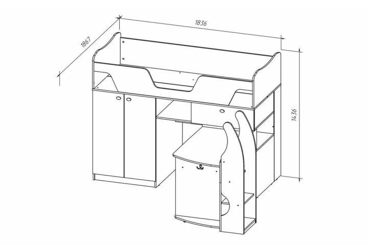 Кровать чердак с выдвижным столом схема сборки