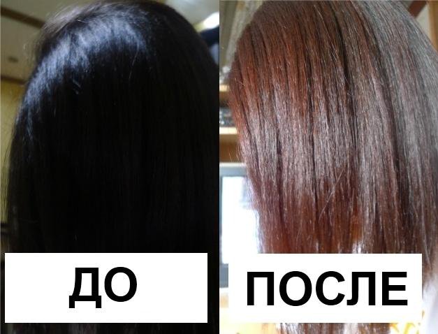 Смывка волос в салоне до и после