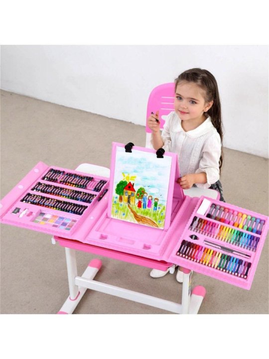 чемоданчик "набор юного художника" для рисования 208. художественный набор для рисования с мольбертом 208 предметов. чемоданчик "набор юного художника" для рисования 208. художественный набор для рисования с мольбертом 176 предметов. набор с мольбертом 208 предметов.