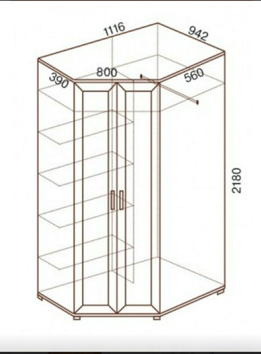 Угловой шкаф 800х800 чертеж
