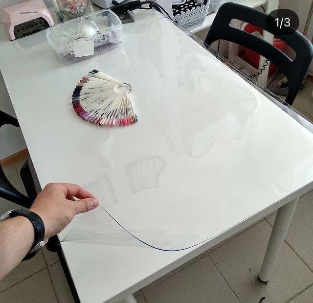 Пластиковая скатерть на стол прозрачная силиконовая