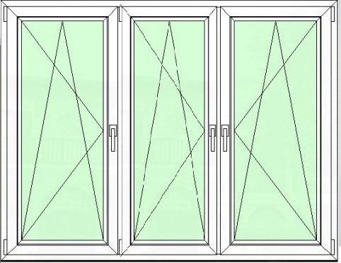 Эскиз трехстворчатого окна пвх