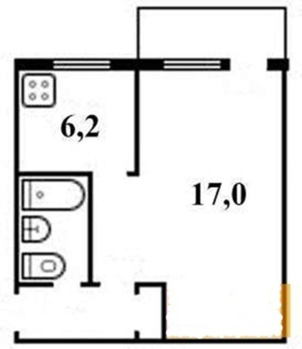 Схема однокомнатной квартиры в хрущевке