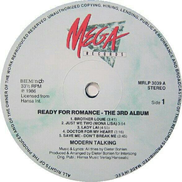 Modern talking romance. Modern talking диск 1986. Modern talking ready for Romance винил. Пластинка виниловая Modern talking ready for Romance. Ready for Romance (the 3rd album).