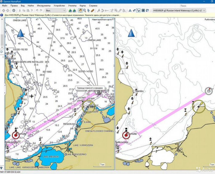 Карта глубин garmin bluechart g3