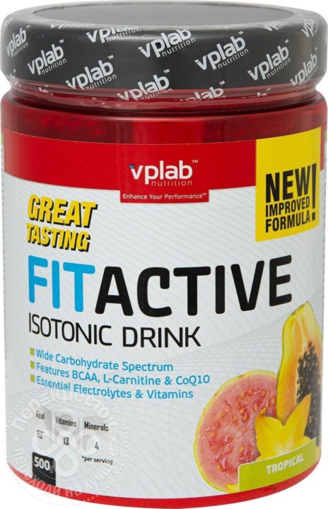 VPLAB FITACTIVE. Изотоник Endurance+ тропические фрукты. Протеин со вкусом тропических фруктов. VPLAB / Pepto Whey / 25 g.