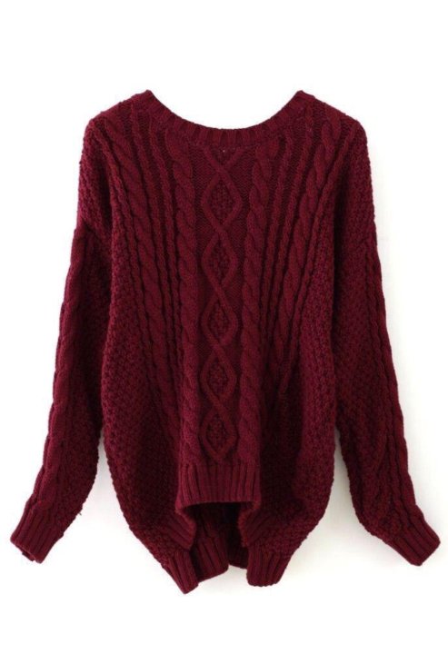 Вязаный свитер бордовый