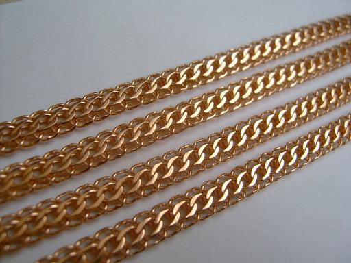 Итальянское плетение золотой цепочки