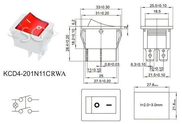 Kcd4 16a 250v 4 контакта схема подключения