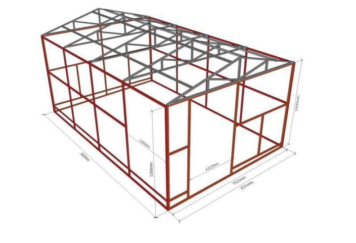 Проект каркасного гаража из профильной трубы