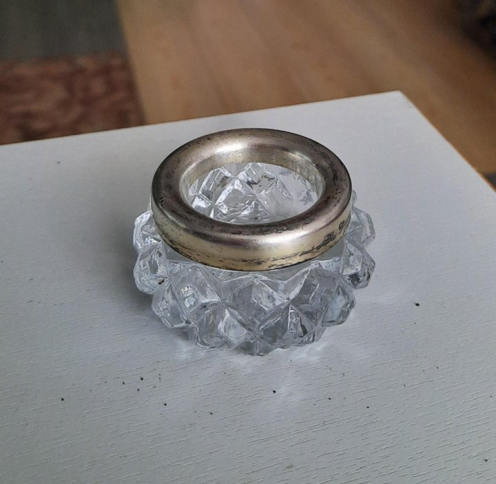 стеклянная хрустальная солонка. солонка стекло металл 7см классика гц/828-142 (б). солонка стеклянная советская. солонка хрустальная. хрустальная солонка с крышкой.