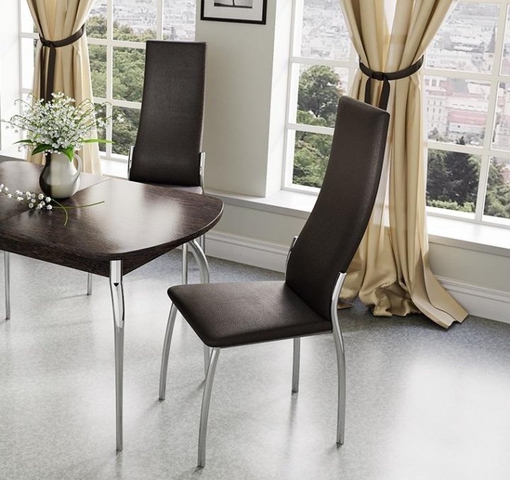 стул трия кредо. стул кредо бежевый/черный. стол обеденный "рио-4". кредо стул (хром, к/з бежевый, ваниль 890). латте 709.